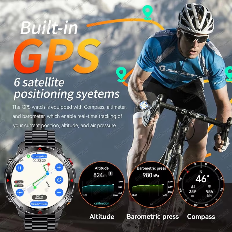 Military 540mAh GPS Smart Watc - огляд і ціна Altimeter Compass Watch